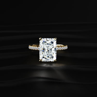 Radiant Engagement Ring Hidden Halo | Earthly Jewels