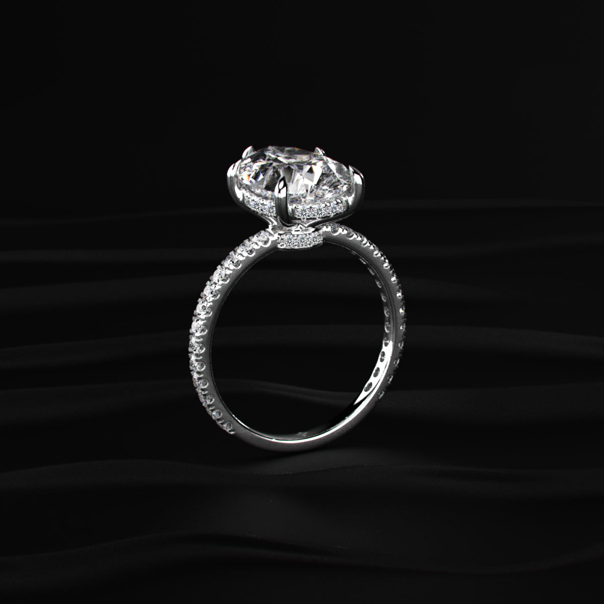 Pear Hidden Halo Engagement Ring | Earthly Jewels
