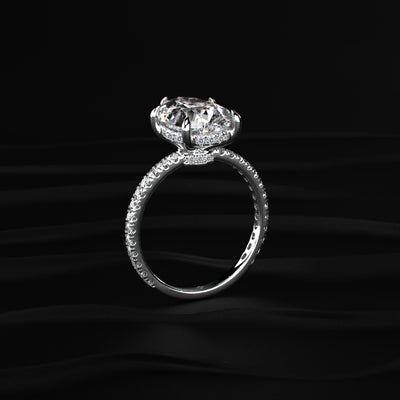 Pear Hidden Halo Engagement Ring | Earthly Jewels