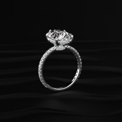 Pear Hidden Halo Engagement Ring | Earthly Jewels