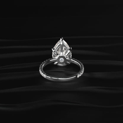 Pear Hidden Halo Engagement Ring