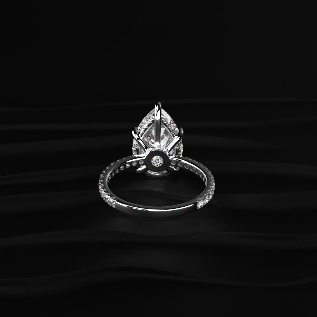 Pear Hidden Halo Engagement Ring | Earthly Jewels