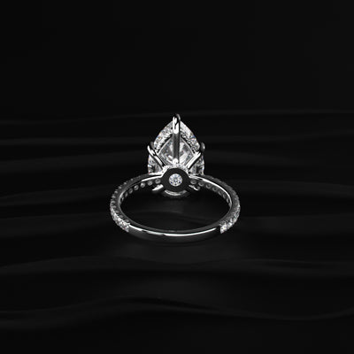 Pear Hidden Halo Engagement Ring | Earthly Jewels