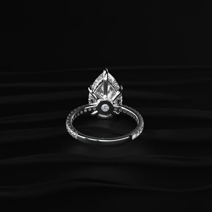 Pear Hidden Halo Engagement Ring | Earthly Jewels