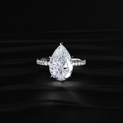 Pear Hidden Halo Engagement Ring | Earthly Jewels