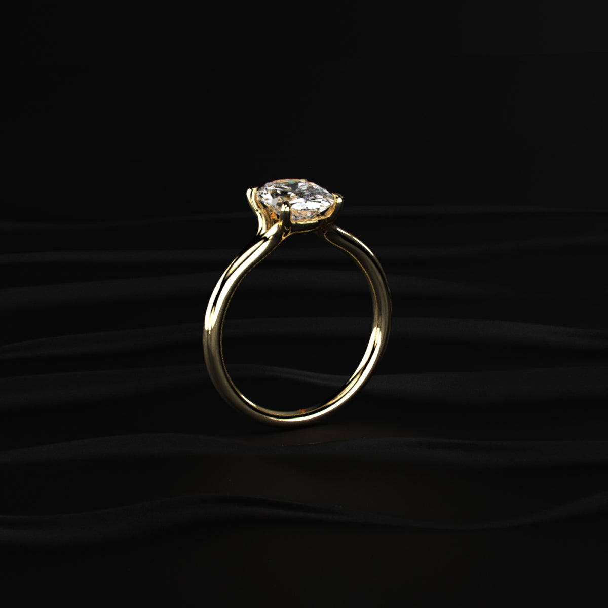 2Ct Oval Solitaire Engagement Ring