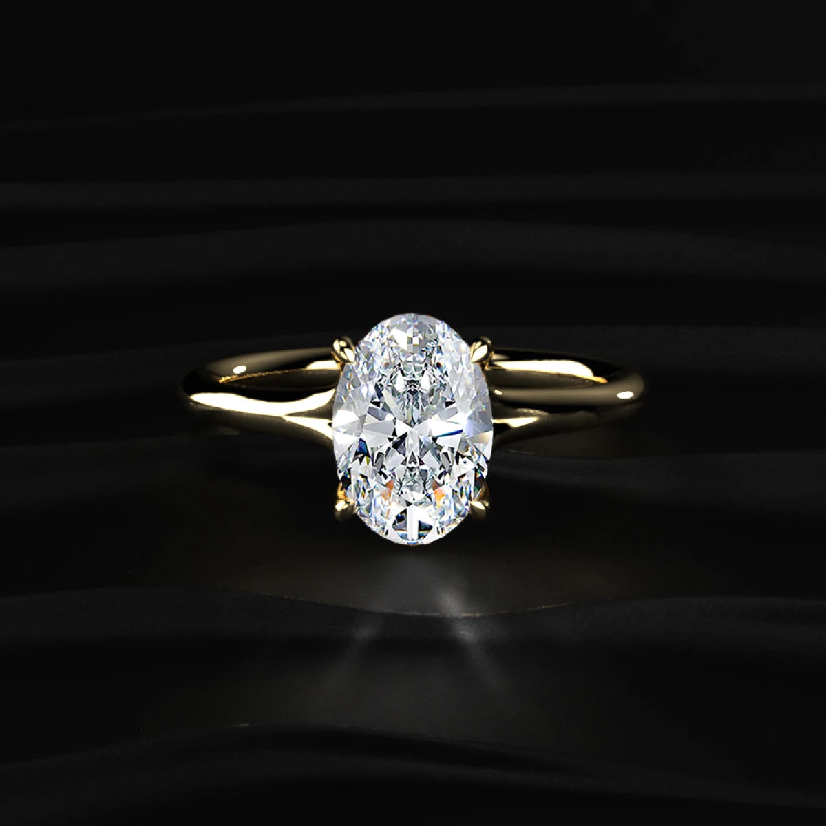 2Ct Oval Solitaire Engagement Ring | Earthly Jewels