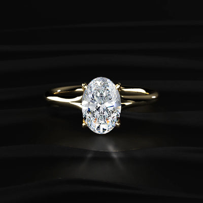 2Ct Oval Solitaire Engagement Ring | Earthly Jewels