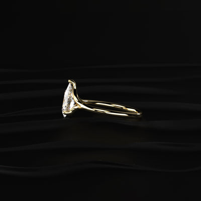 Pear Shaped Solitaire Diamond Ring | Earthly Jewels