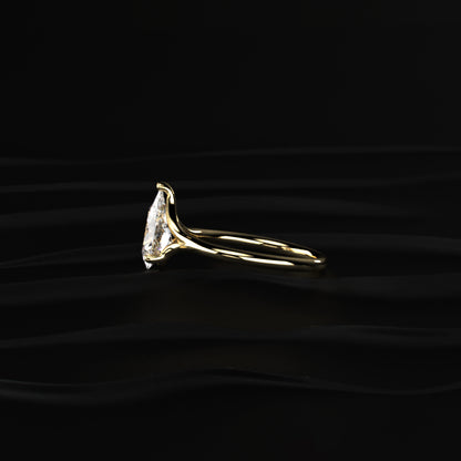 Pear Shaped Solitaire Diamond Ring