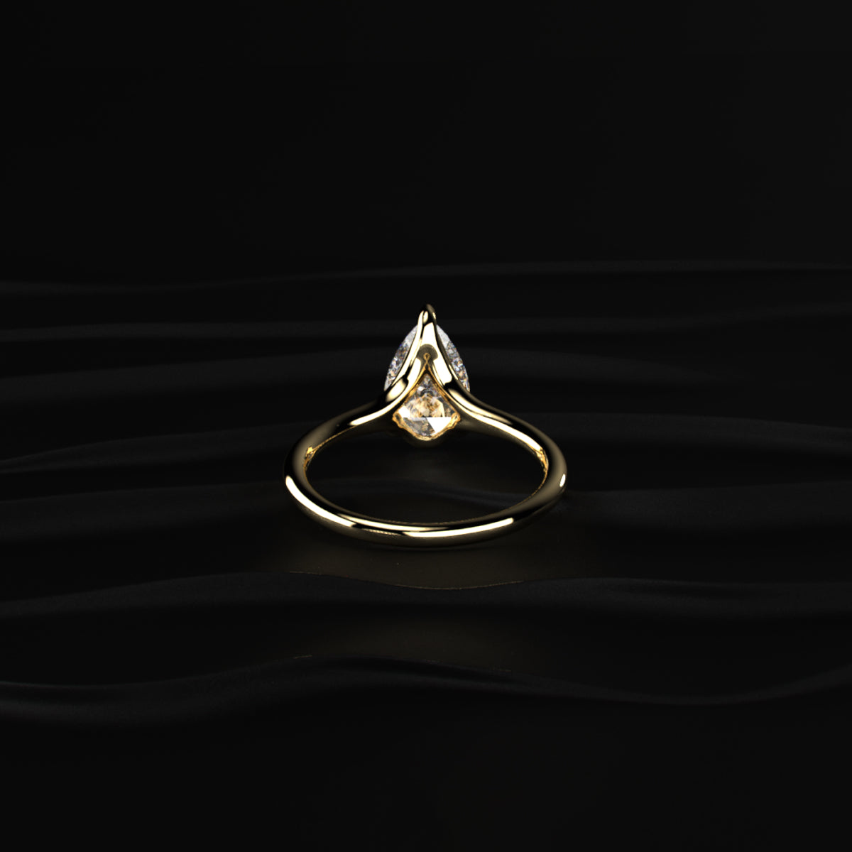 Pear Shaped Solitaire Diamond Ring