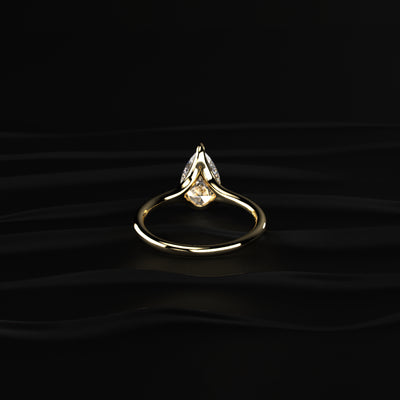 Pear Shaped Solitaire Diamond Ring | Earthly Jewels