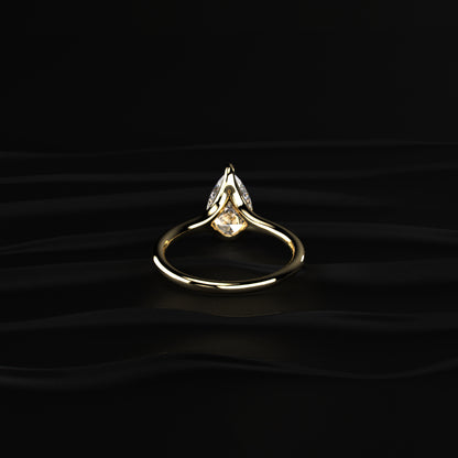 Pear Shaped Solitaire Diamond Ring