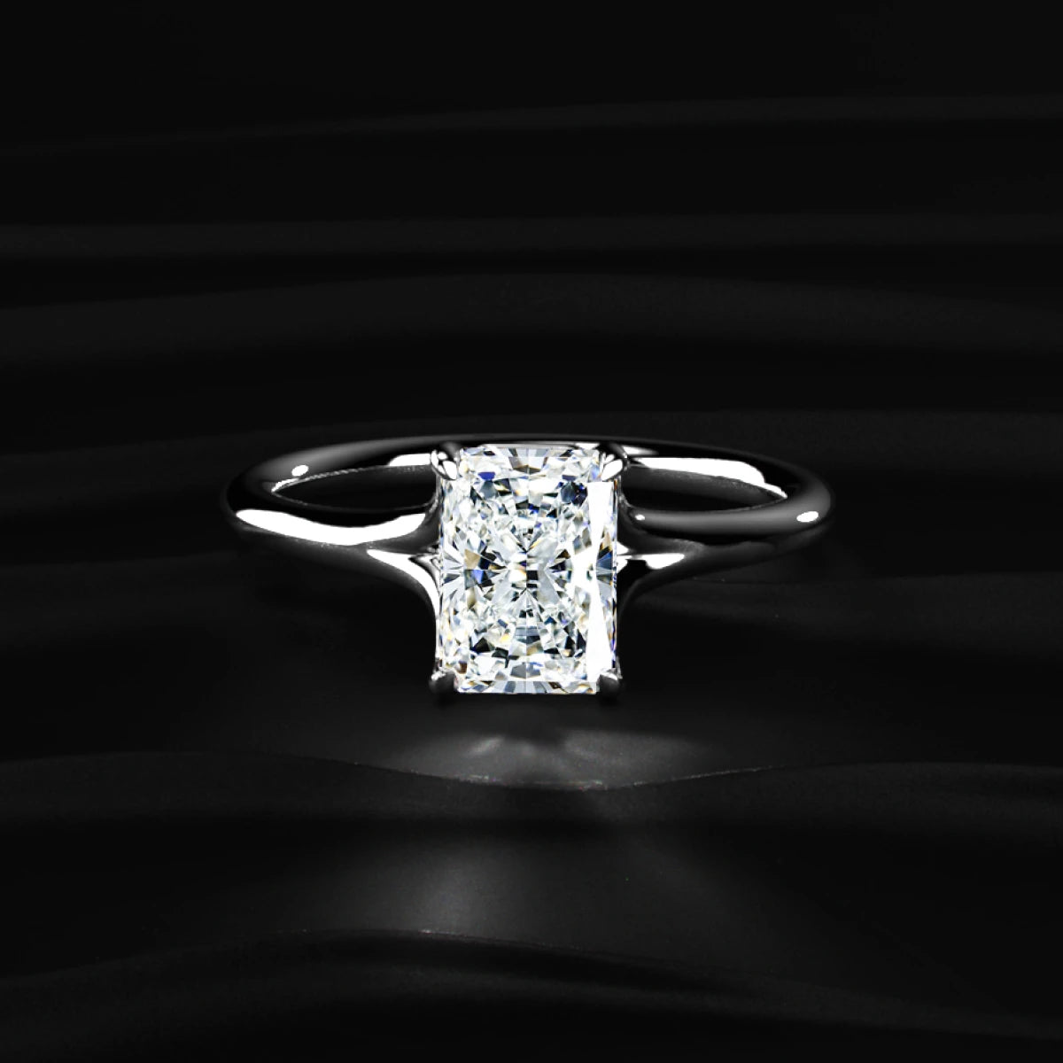 Radiant Solitaire Engagement Ring| Earthly Jewels