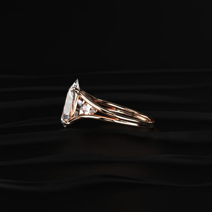 Pear Trilogy Engagement Ring | Earthly jewels