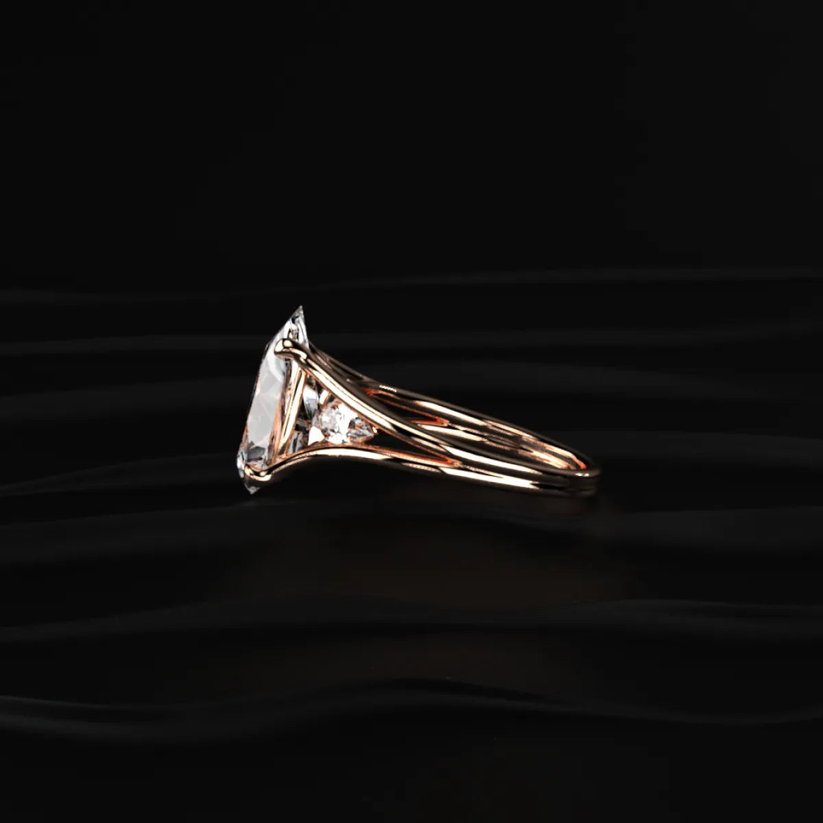 Pear Trilogy Engagement Ring | Earthly Jewels