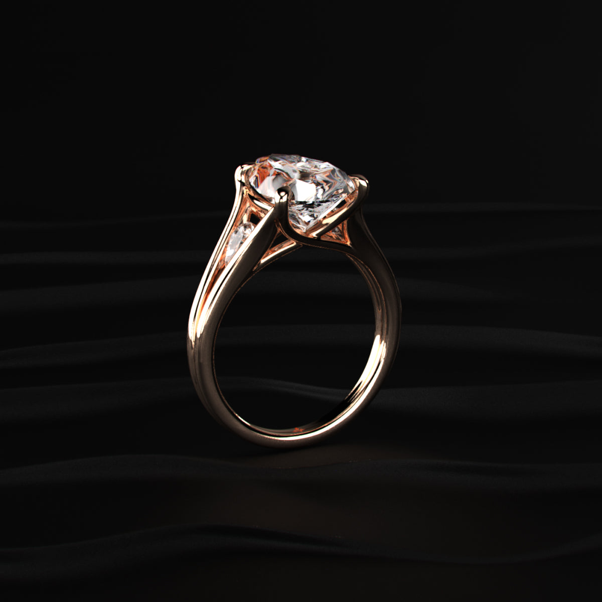 Pear Trilogy Engagement Ring | Earthly jewels