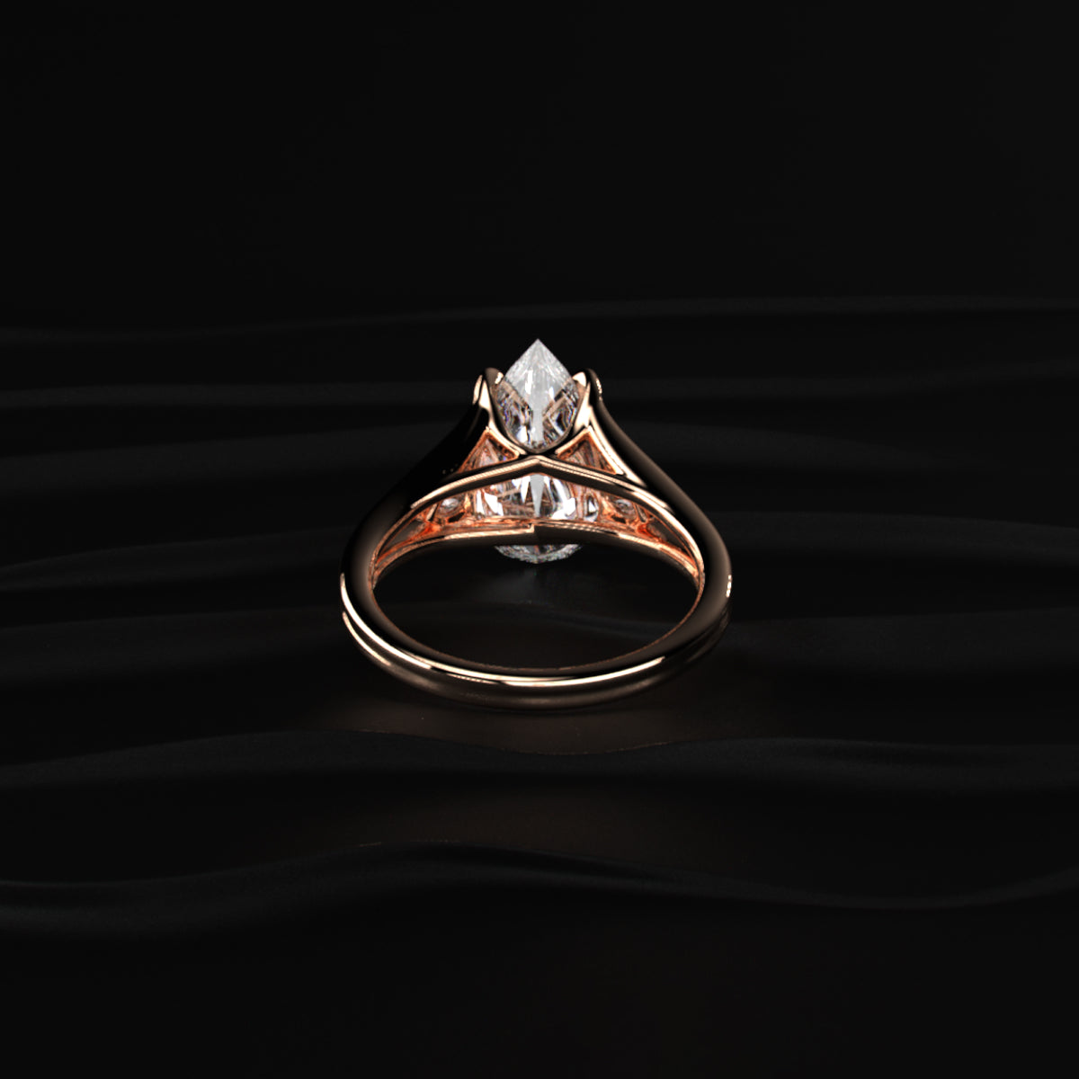Pear Trilogy Engagement Ring | Earthly jewels