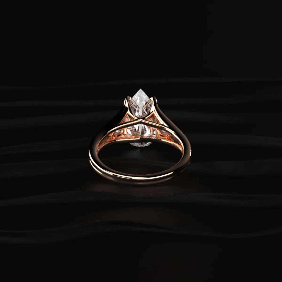 Pear Trilogy Engagement Ring | Earthly Jewels