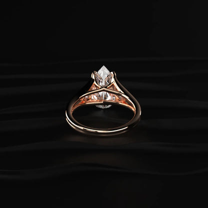 Pear Trilogy Engagement Ring | Earthly Jewels