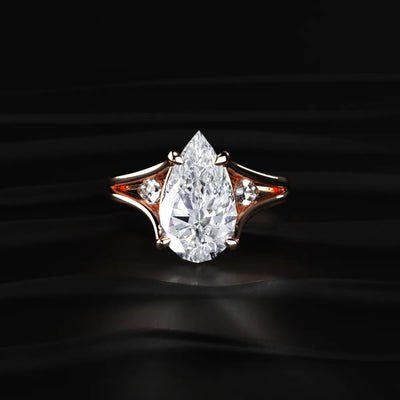 Pear Trilogy Engagement Ring | Earthly Jewels