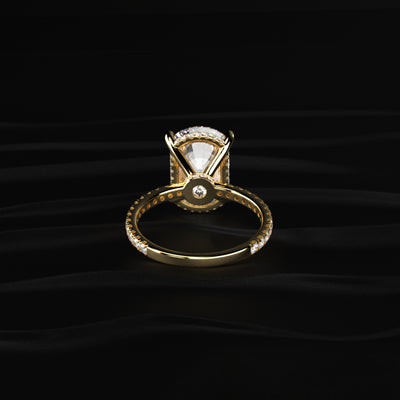 Cushion Cut Hidden Halo Engagement Ring | Earthly Jewels