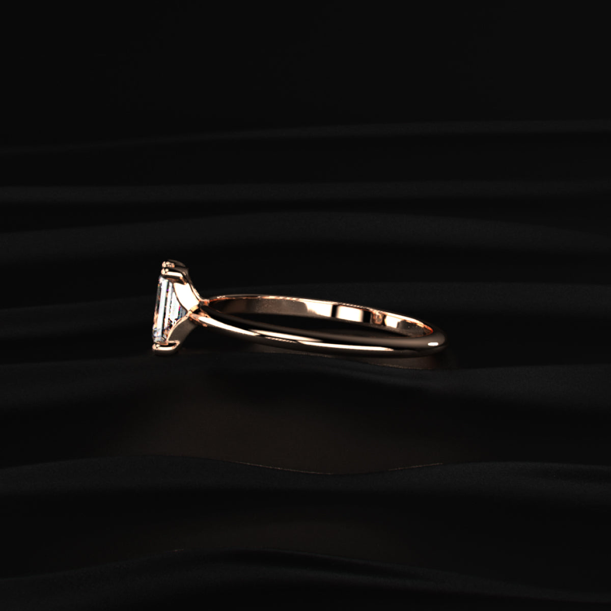0.5Ct Emerald Cut Solitaire Ring