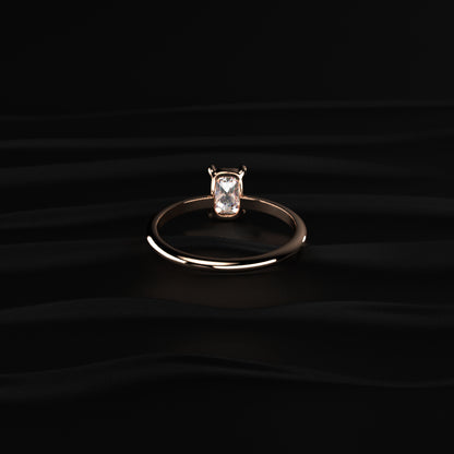0.5Ct Emerald Cut Solitaire Ring