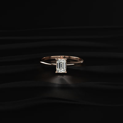 0.5Ct Emerald Cut Solitaire Ring | Earthly Jewels