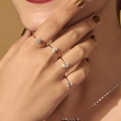 0.5Ct Emerald Cut Solitaire Ring | Earthly Jewels