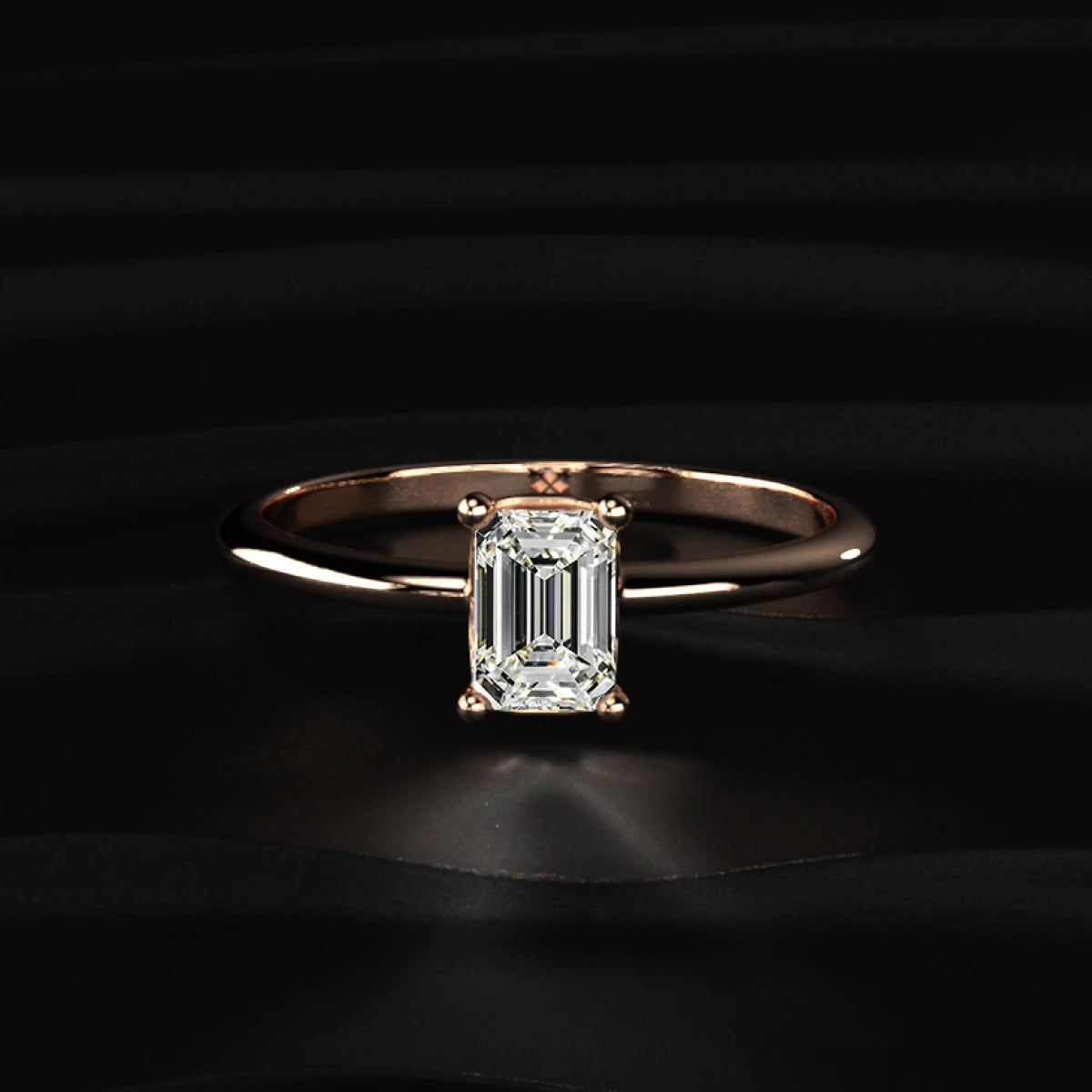 0.5Ct Emerald Cut Solitaire Ring | Earthly Jewels