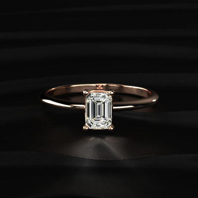 0.5Ct Emerald Cut Solitaire Ring | Earthly Jewels