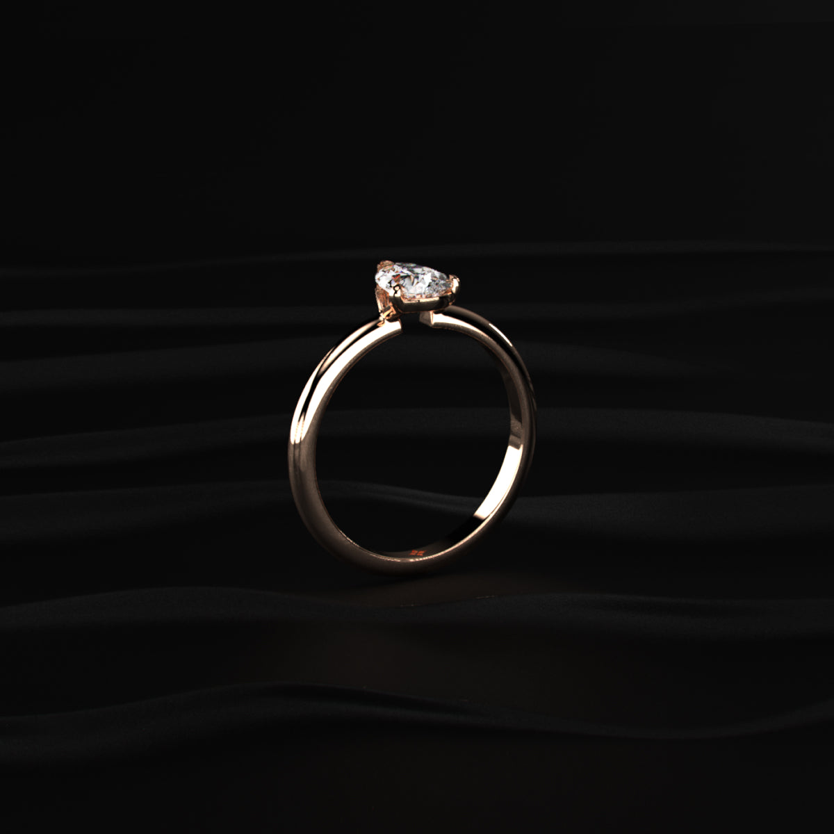 0.5Ct Pear Shape Solitaire Ring