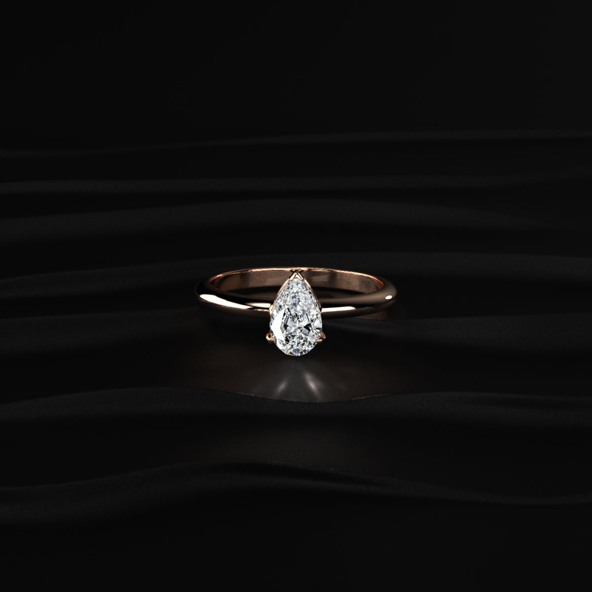 0.5Ct Pear Shape Solitaire Ring