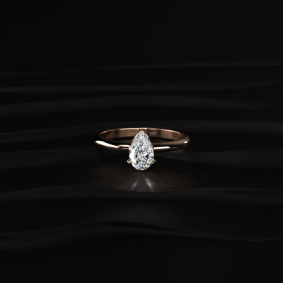 0.5Ct Pear Shape Solitaire Ring | Earthly Jewels