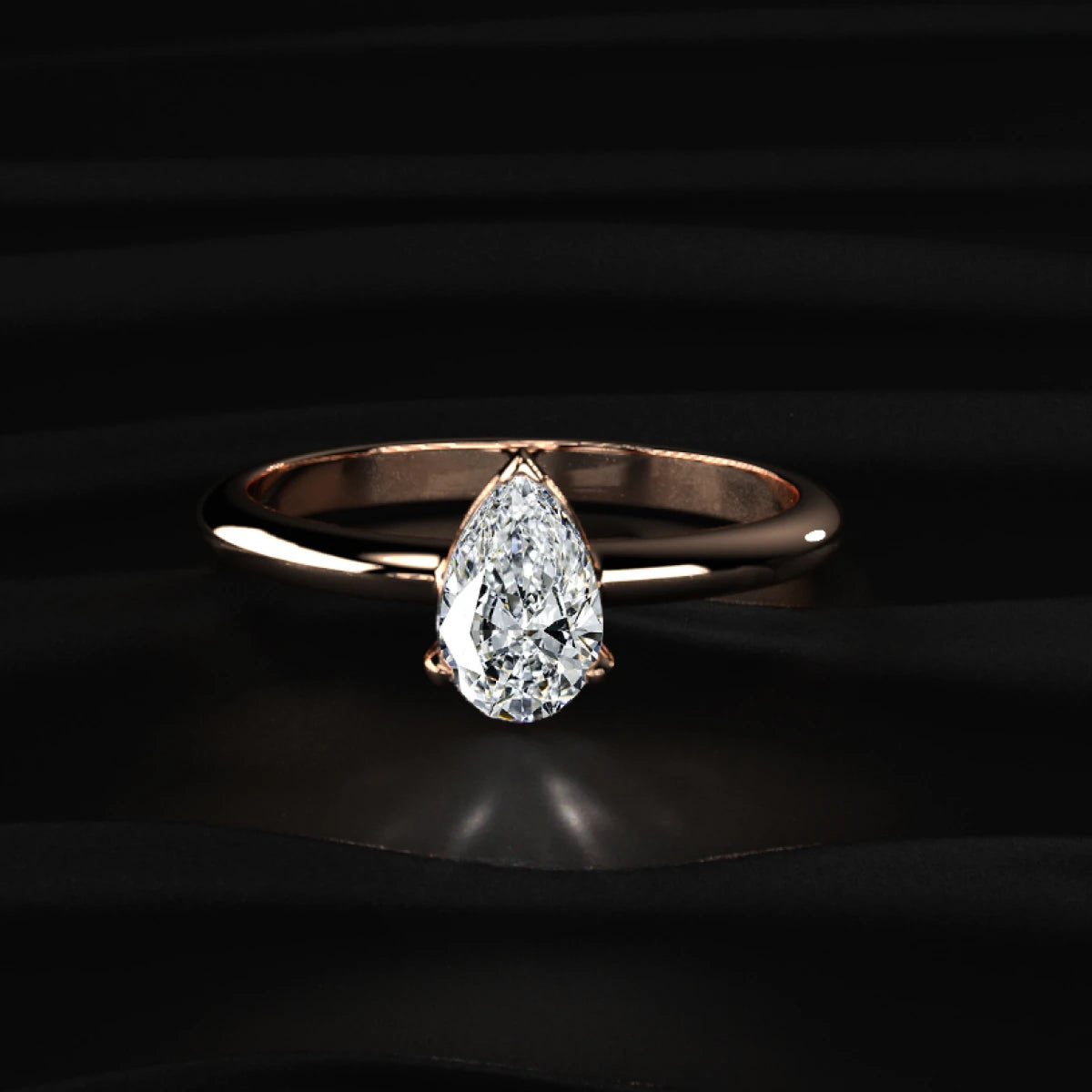0.5Ct Pear Shape Solitaire Ring | Earthly Jewels