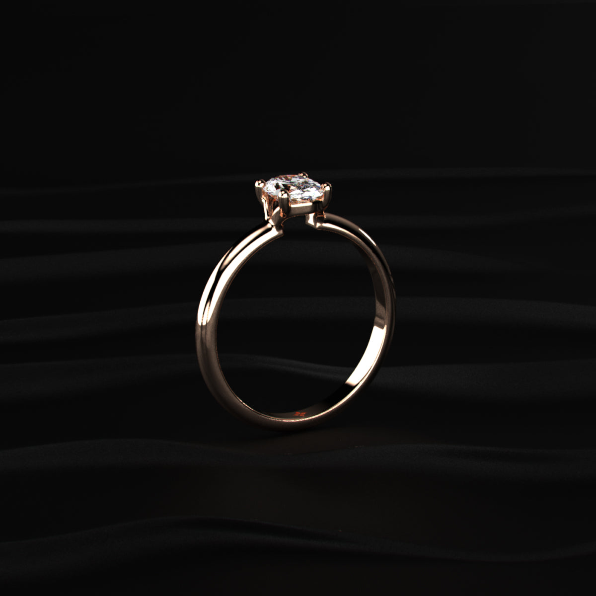 0.5 Oval Solitaire Engagement Ring