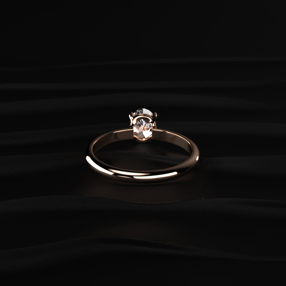 0.5 Oval Solitaire Engagement Ring