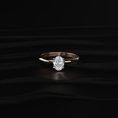 0.5 Oval Solitaire Engagement Ring | Earthly Jewels