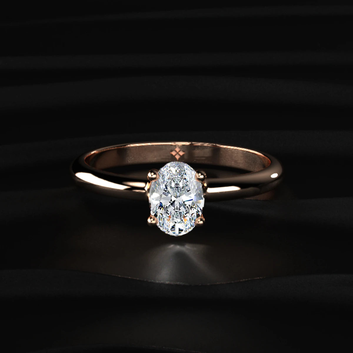 0.5 Oval Solitaire Engagement Ring | Earthly Jewels