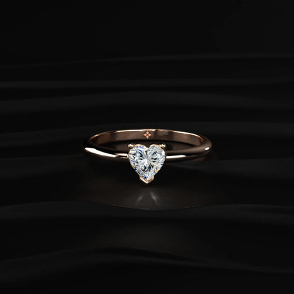 Heart Shape Solitaire Ring | Earthly Jewels