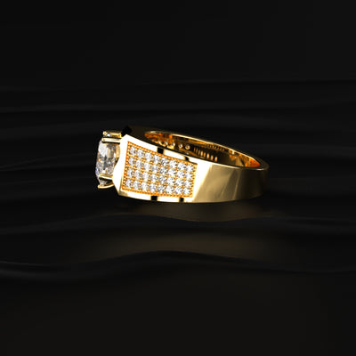 Heart Shape Solitaire With Grain Setting Ring For Male | Earthly Jewels