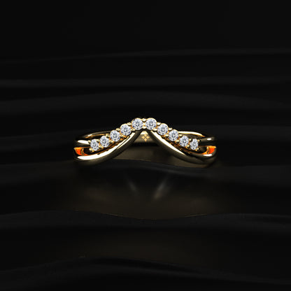 Double Band Diamond Chevron Ring | Earthly jewels