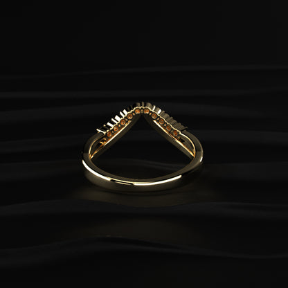 Double Band Diamond Chevron Ring | Earthly jewels
