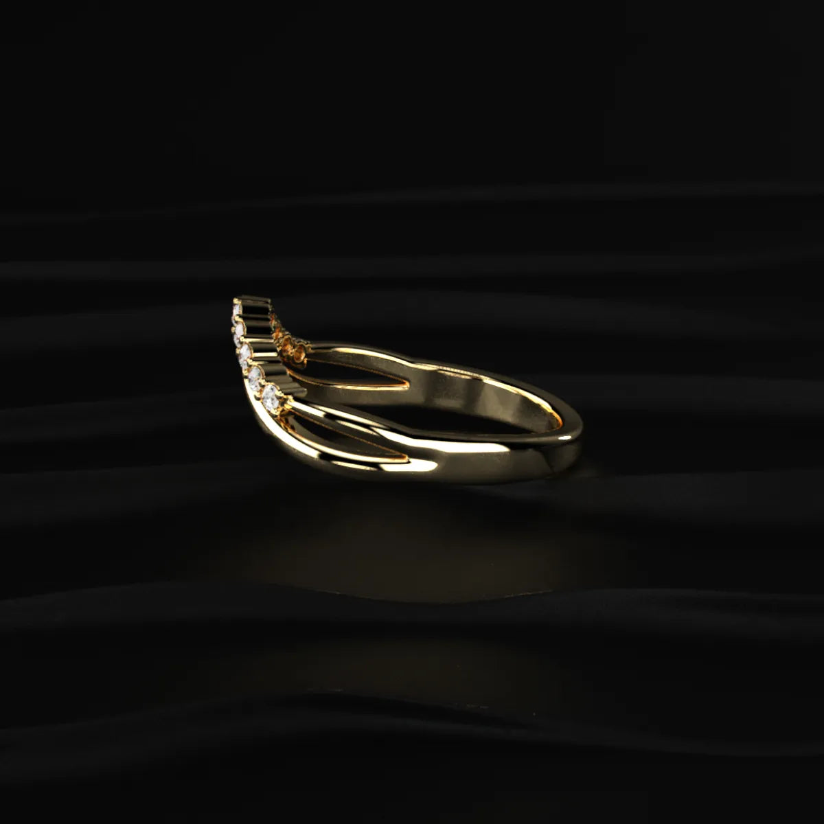 Double Band Diamond Chevron Ring | Earthly Jewels