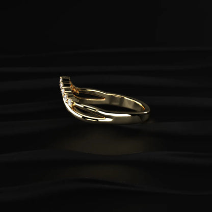 Double Band Diamond Chevron Ring | Earthly Jewels