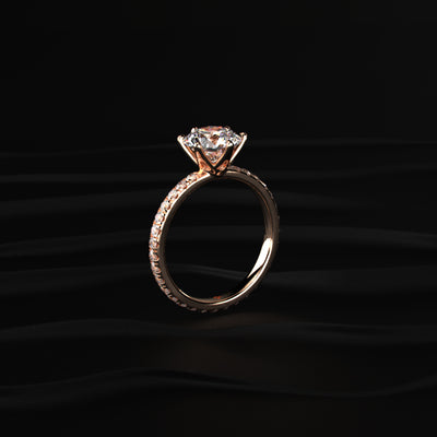 Round Diamond Pave Engagement Ring | Earthy Jewels