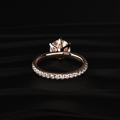 Round Diamond Pave Engagement Ring | Earthy Jewels