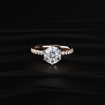 Round Diamond Pave Engagement Ring | Earthy Jewels