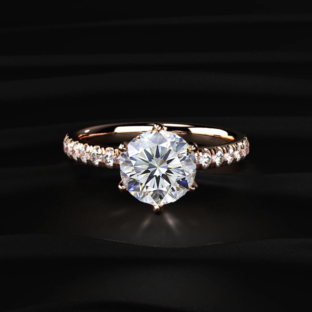 Round Diamond Pave Engagement Ring | Earthy Jewels